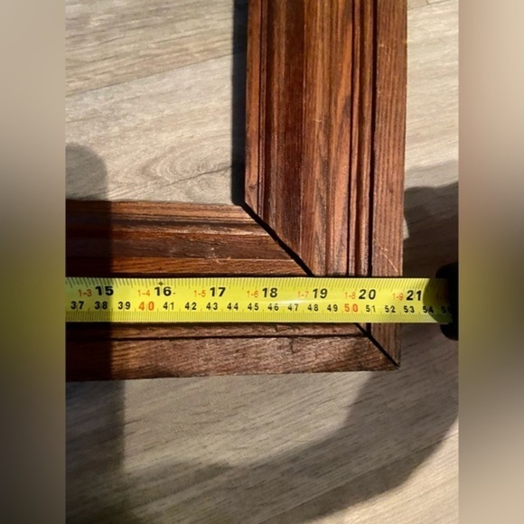 Home Antique Vintage wall mounted‎ metal wire Wood Frame no glass walnut tone - Picture 14 of 16